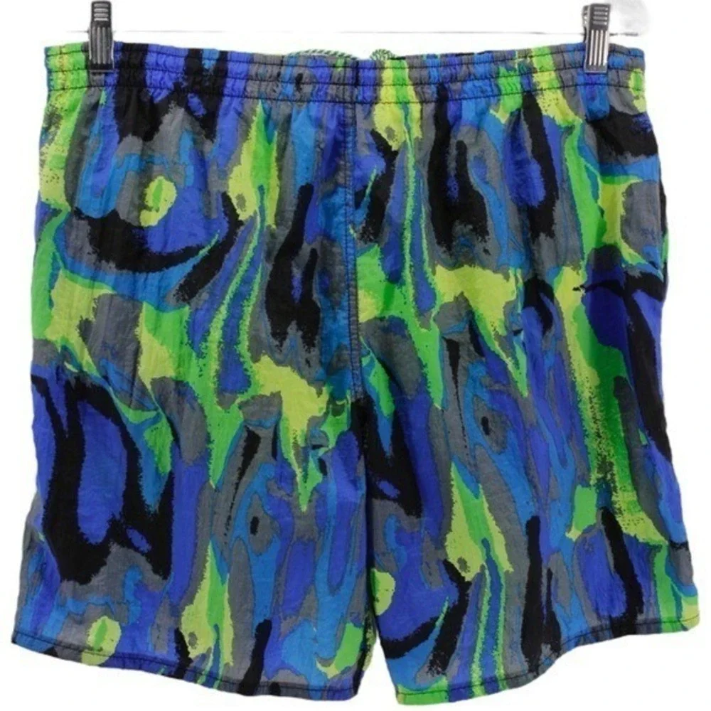Y2K Nike Watercolor Lined Swim Trunks Athletic Outdoirs Beach Travel Resort M